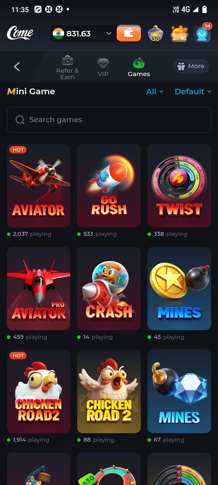 Sports COME App Login